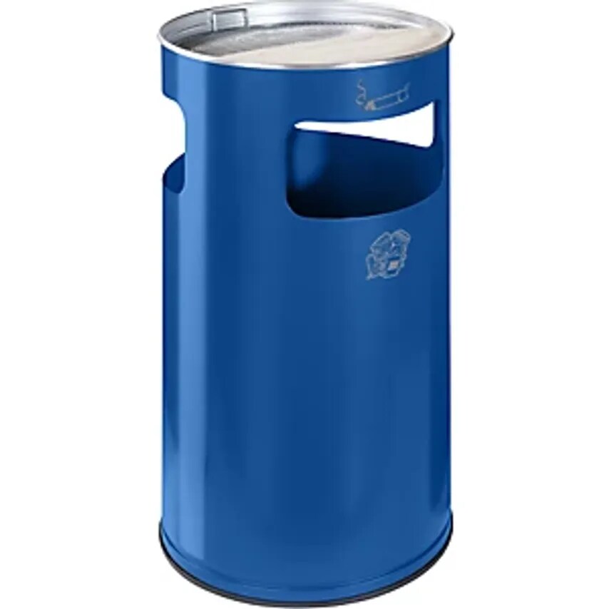 Combination Ashtray, Capacity 69 L, Hx760 X 420mm, Sheet Steel, Gentian Blue