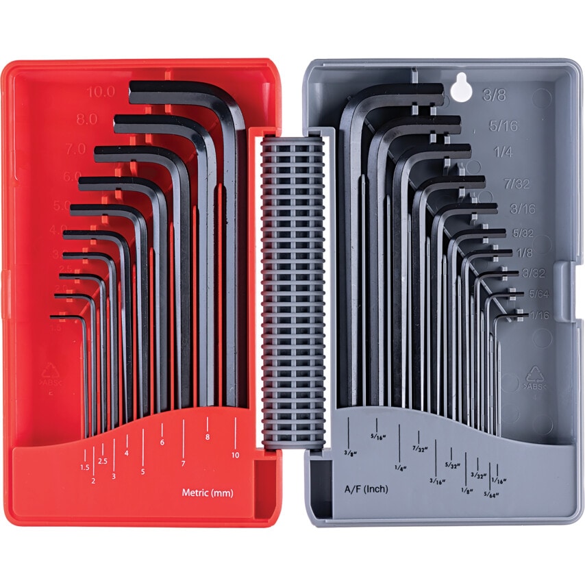 Combination Long Arm B/Ptmm/Af Hex Key Set 20 Piece