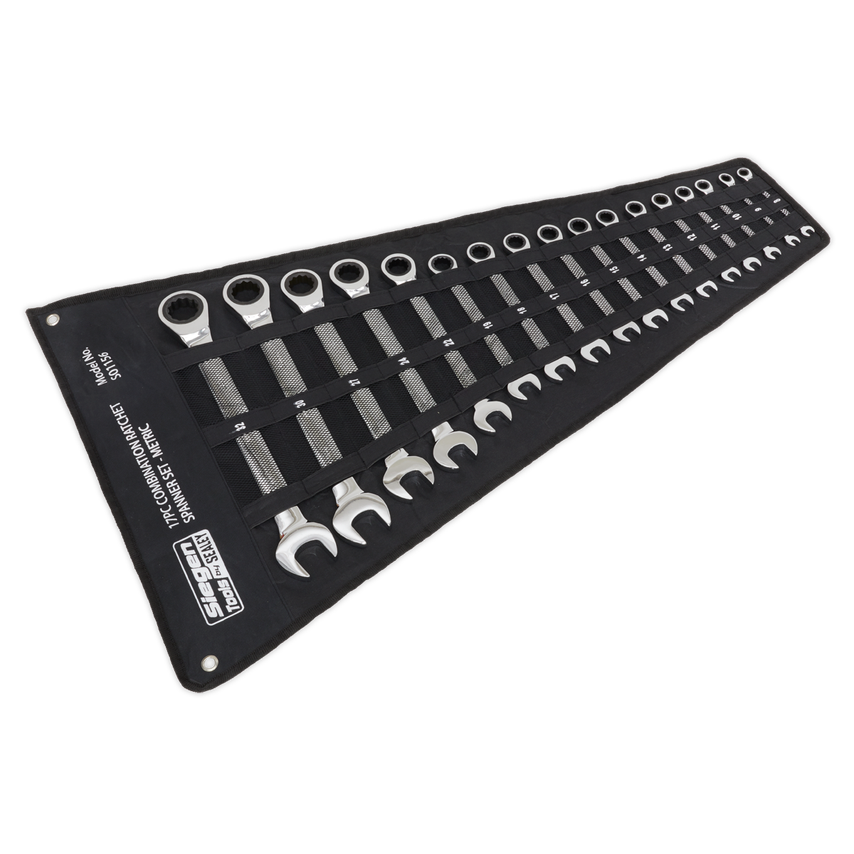 Combination Ratchet Spanner Set17 Piece Metric