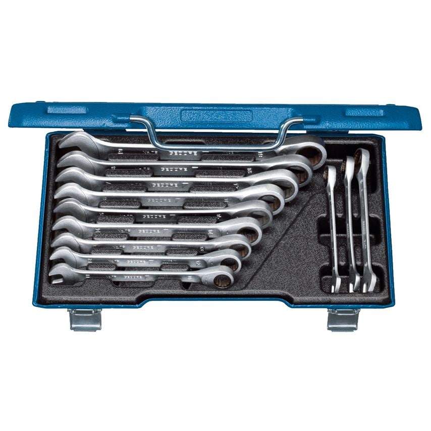 Combination ratchet spanner set 12 pcs 8-19 mm