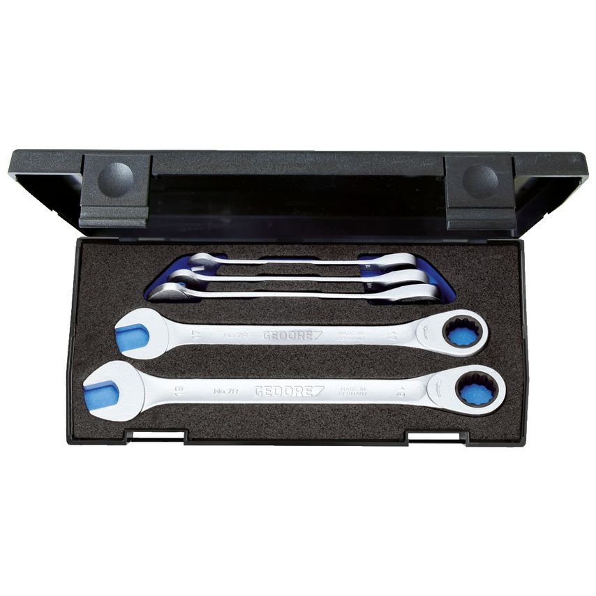 Combination ratchet spanner set 5 pcs 8-19 mm