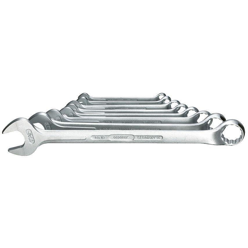 Combination spanner set 8 pcs 3/8-1"