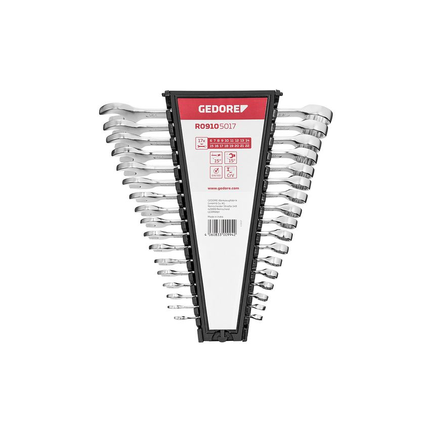 Combination spanner set size6-22mm 17pcs