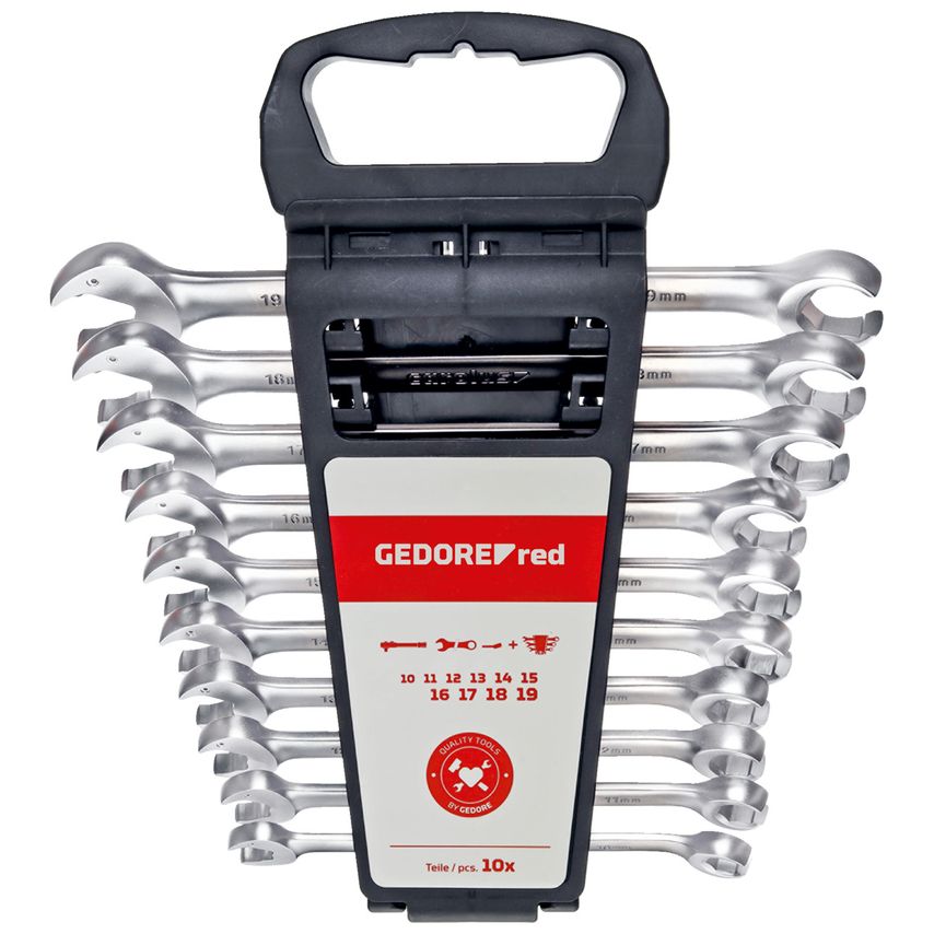 Comb.ratchet span.set open 10-19mm 10pcs