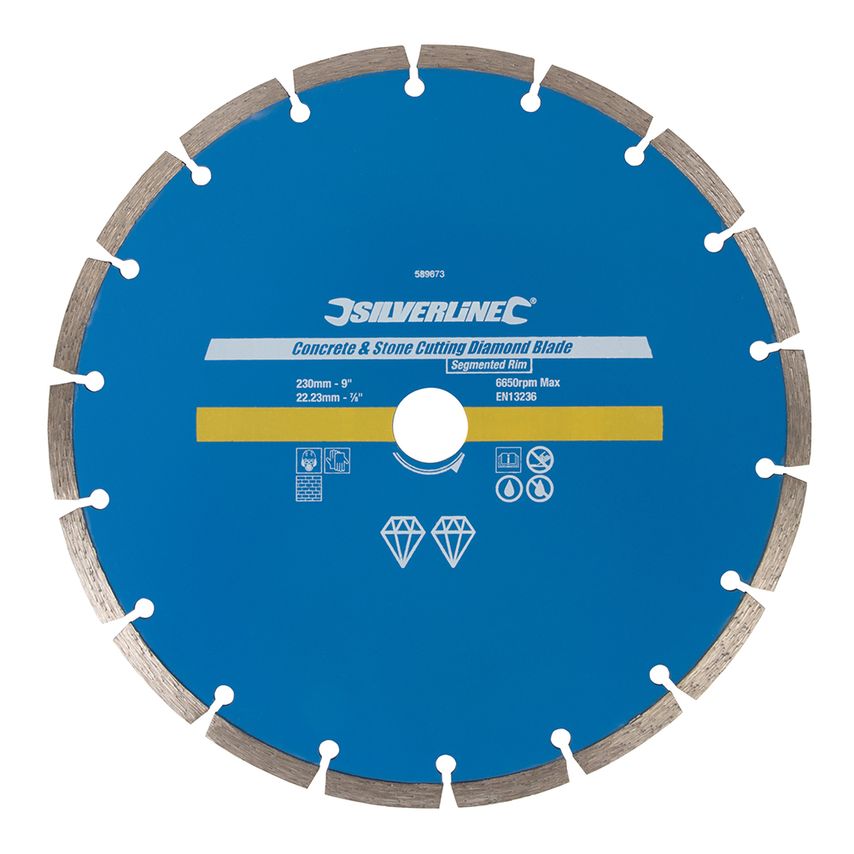 Concrete & Stone Cutting Diamond Blade 230 X 22.23mm Segmented Rim