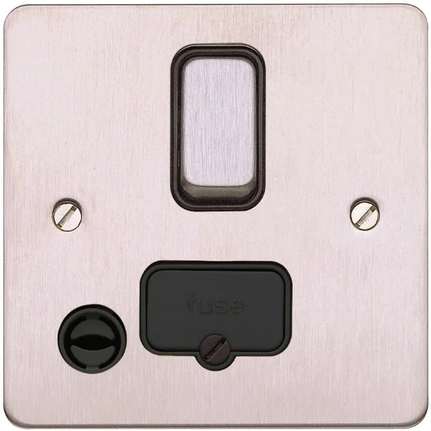 Connect Unit DP Switched FSD Flex Outlet 13A Brushed Stainless Steel B