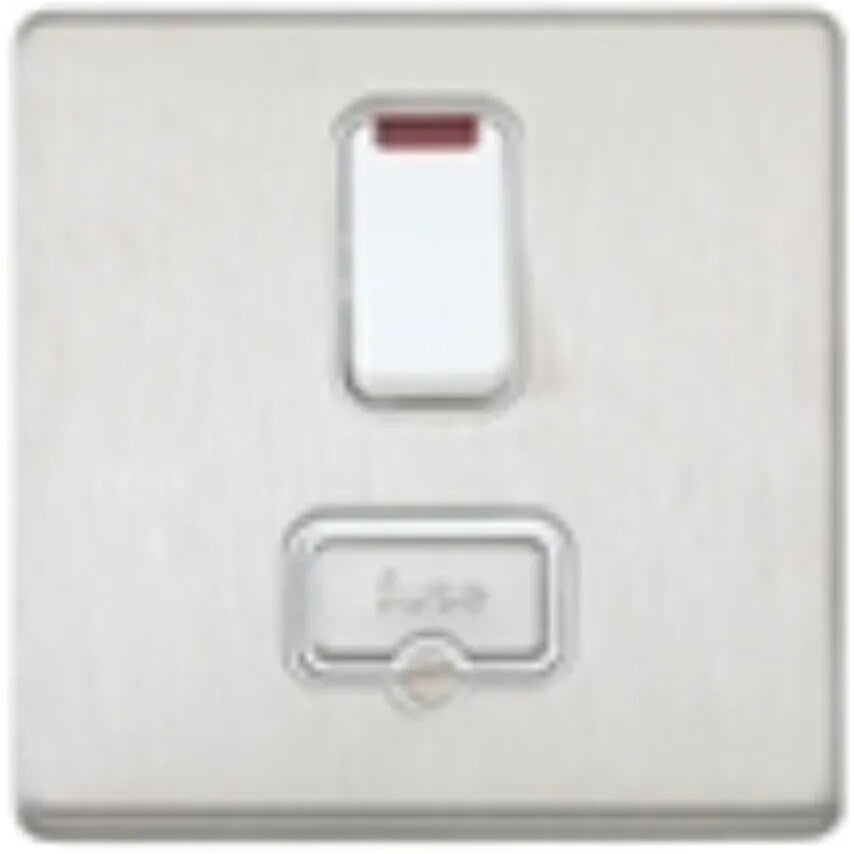 Connect Unit DP Switched FSD Neon 13A Lacquered Brushed Stainless S - K24961LBSW