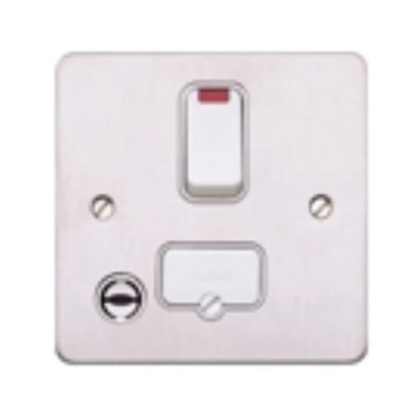Connect Unit DP Switched FSD Neon and fo 13A Brushed Stainless Steel Black - K14971BSSB
