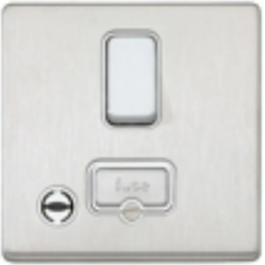 Connect Unit DP Switched FSD Neon and fo 13A Lacquered Brushed Stnls - K24971LBSB