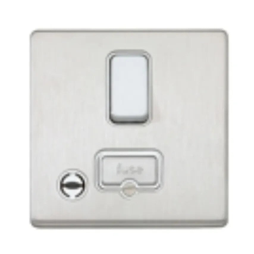 Connect Unit DP Switched FSD Neon and fo 13A Sat Gold White Insert