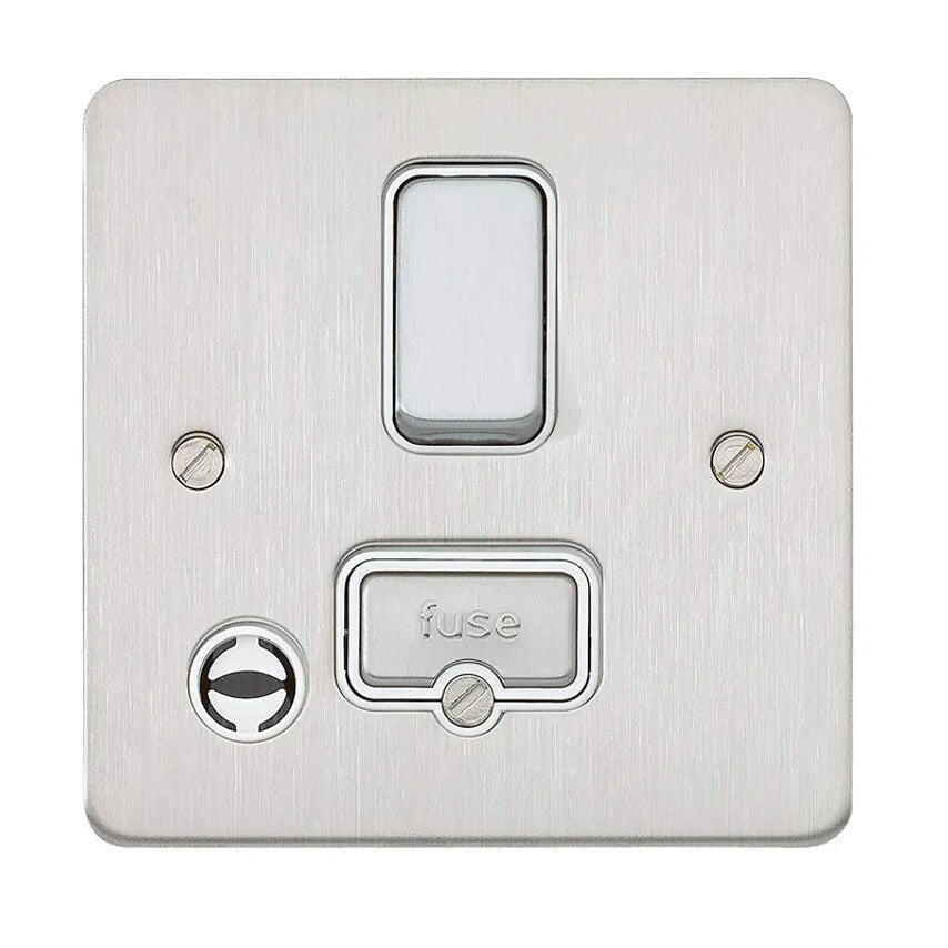 Connection Unit DP Switch Fused Flex Out 13A Brushed SS Whites