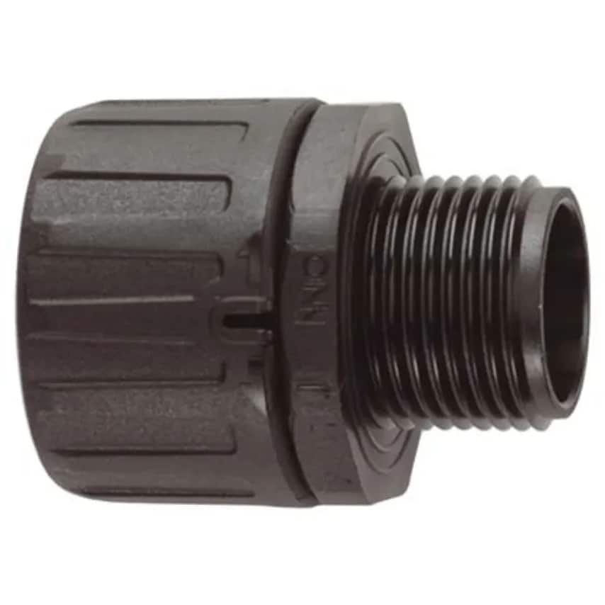 Connector Straight Fixed External NPT Thread 21mm Black