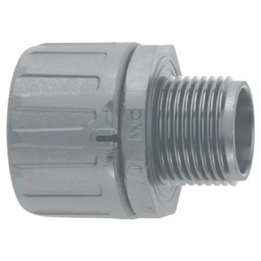 Connector Straight Fixed External NPT Thread 21mm Grey