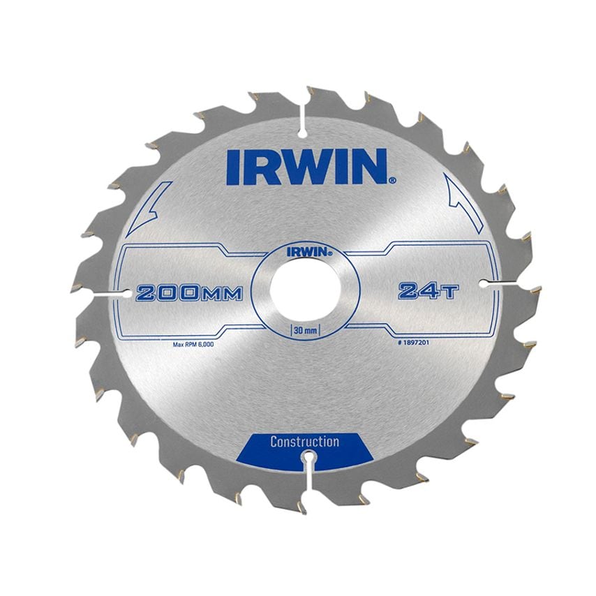 Construction Circular Saw Blade 200 x 30mm x 24T ATB IRW1897201