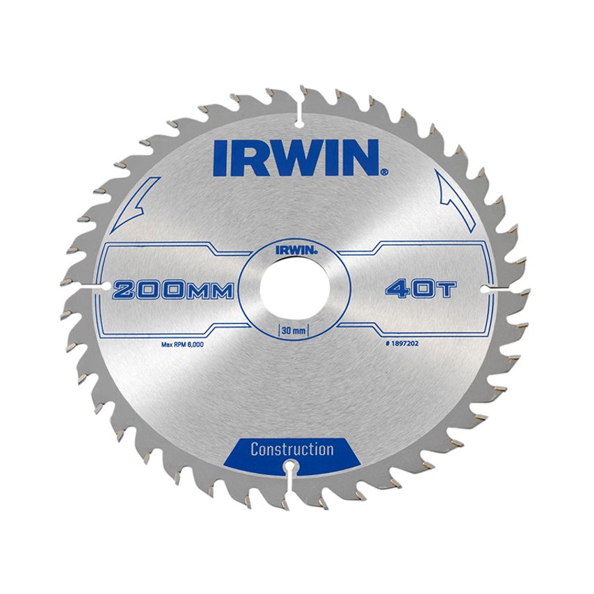 Construction Circular Saw Blade 200 x 30mm x 40T ATB IRW1897202