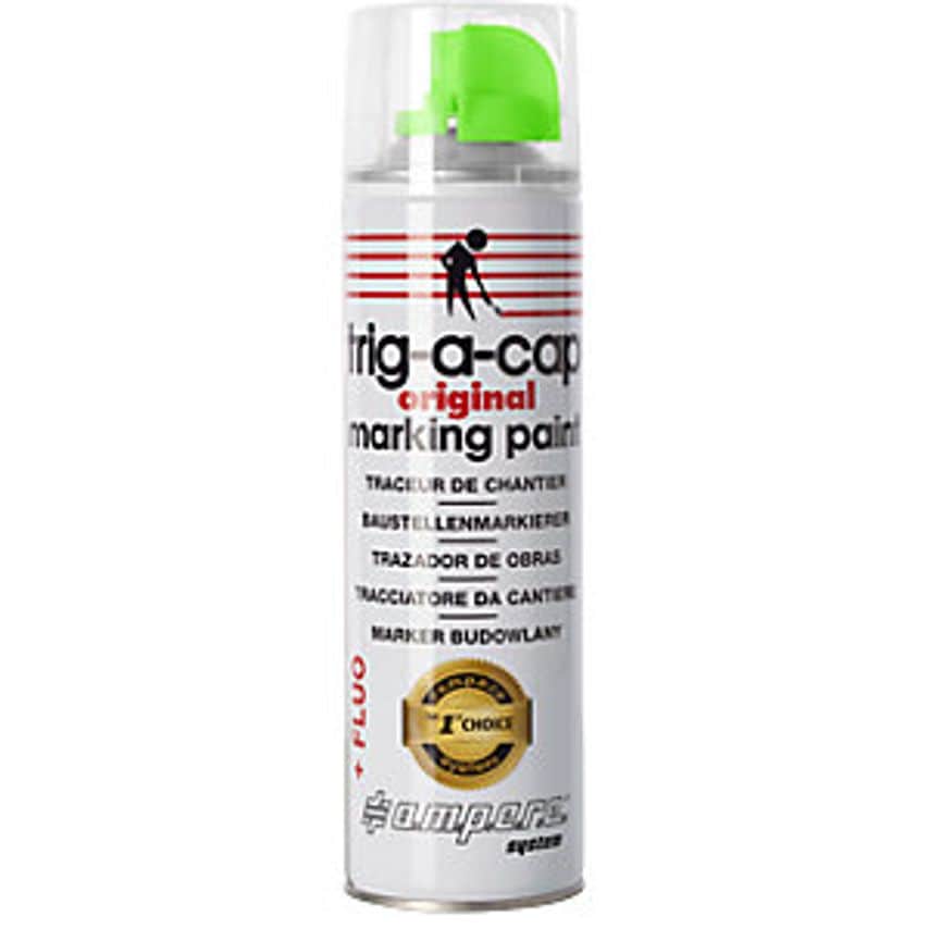 Construction Site Marking Spray, Content 500 Ml, Solvent-Based, Pack Of 12 Cans, Green Fluo