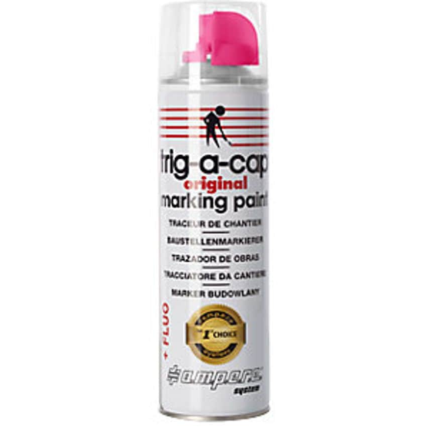 Construction Site Marking Spray, Content 500 Ml, Solvent-Based, Pack Of 12 Cans, Pink Fluo