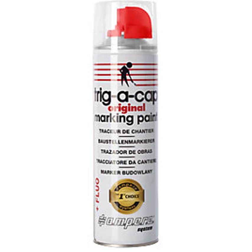 Construction Site Marking Spray, Content 500 Ml, Solvent-Based, Pack Of 12 Cans, Red Fluo