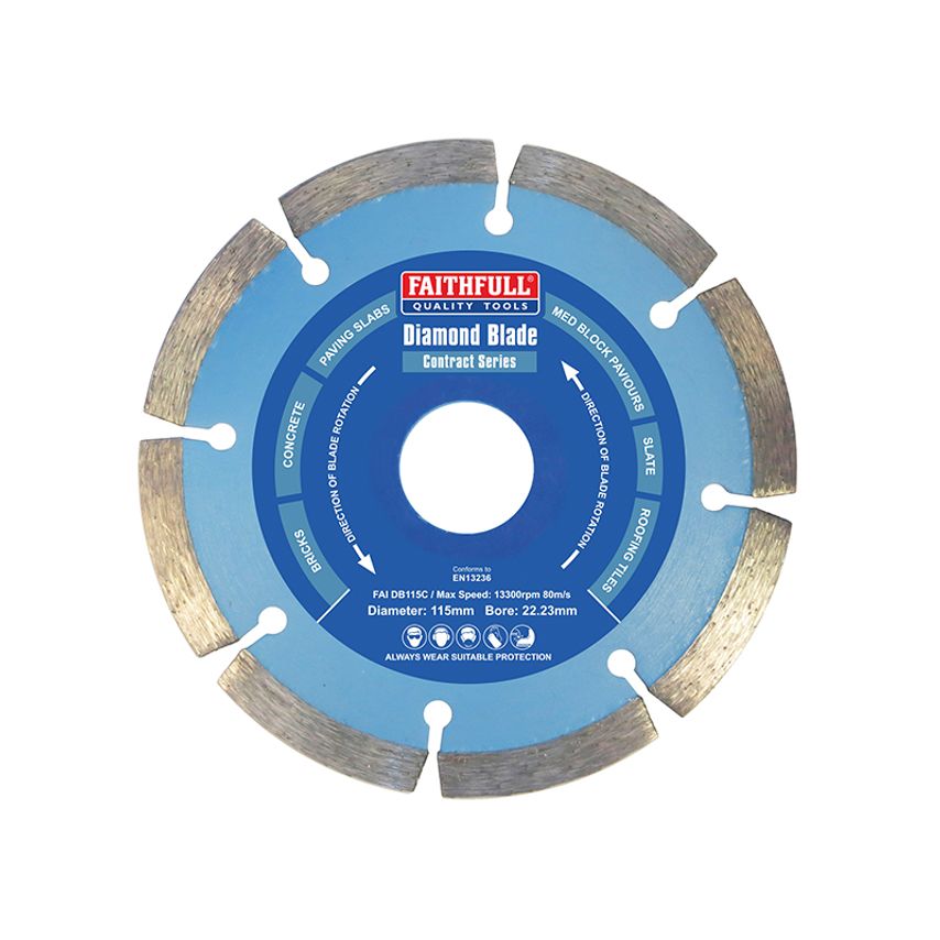 Contract Diamond Blade 115 x 22.2mm FAIDB115C