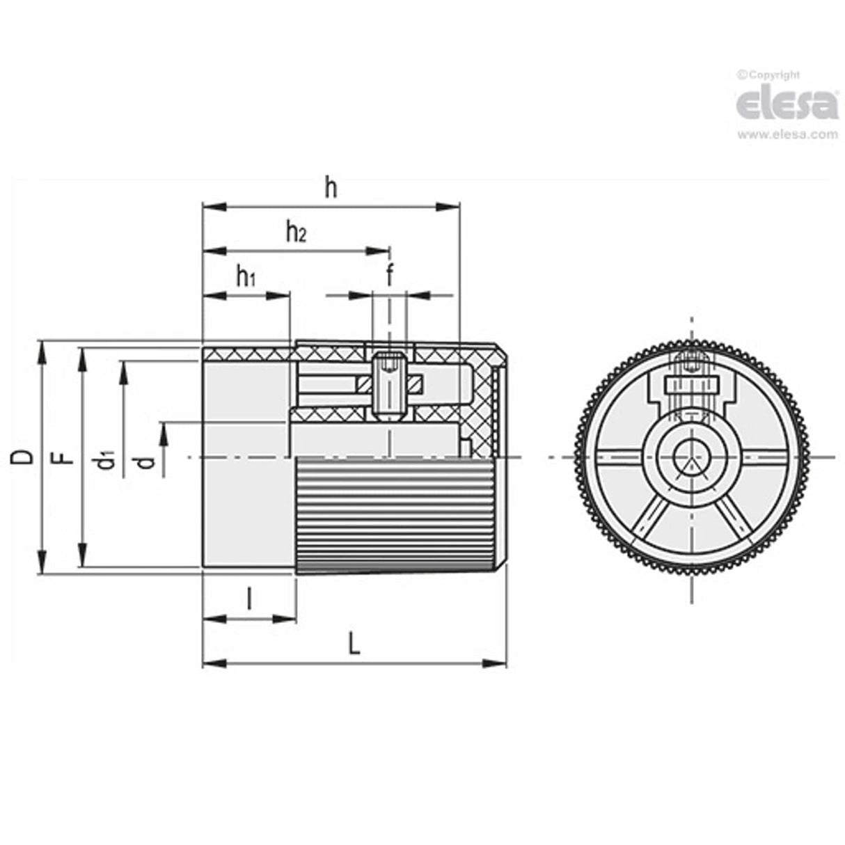 Control knurled knob-IZP.30 N-8