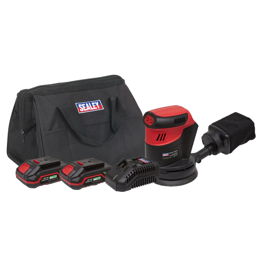 Cordless Orbital Palm Sander Kit 125mm 20V - 2 Batteries