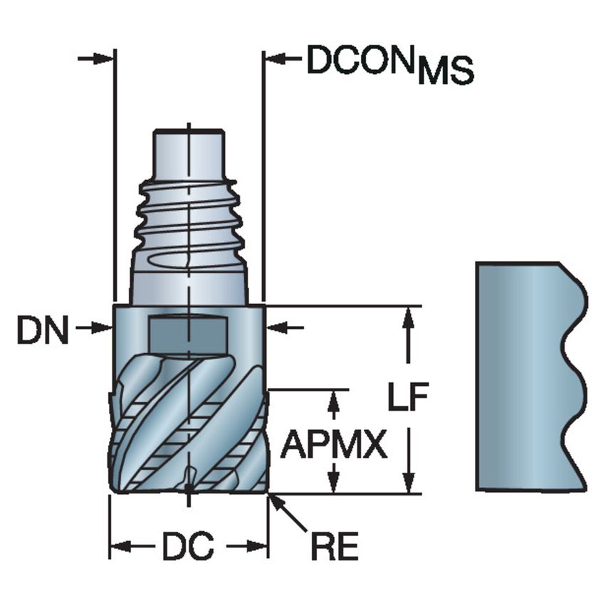 CoroMill 316 Solid Carbide Head for Roughing with Chip Breaker 316-12SM440-12004K1730