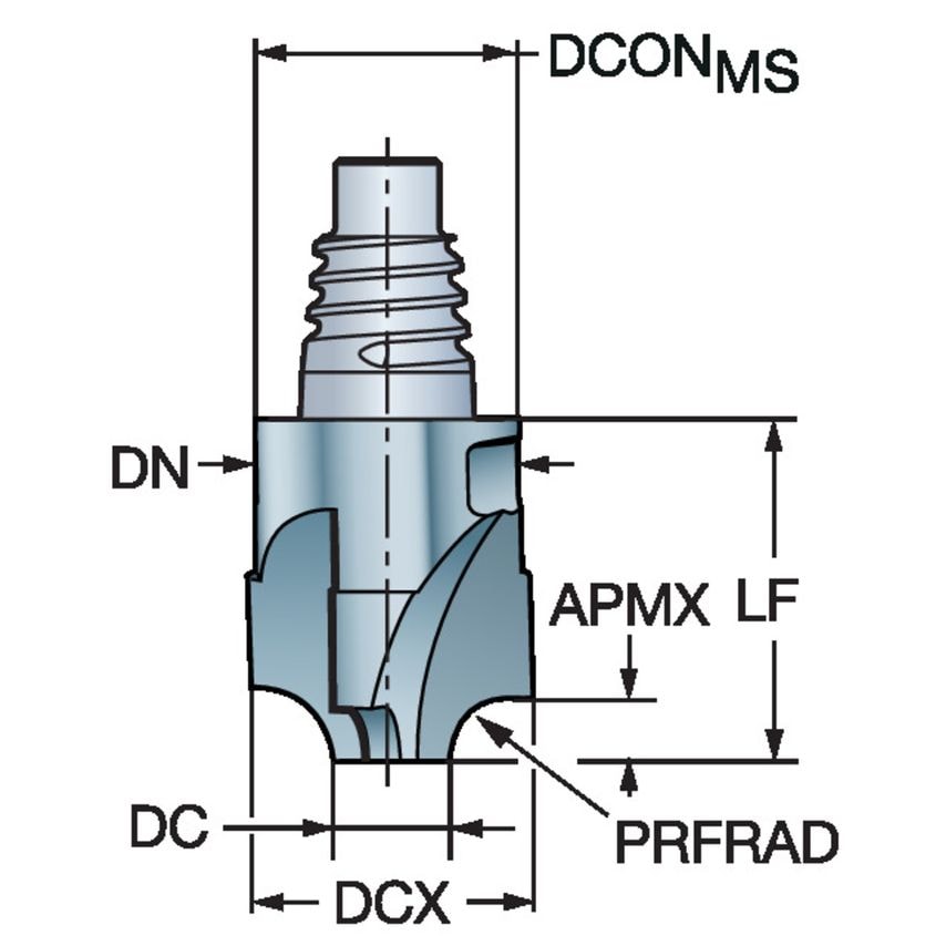 CoroMill 316 Solid Carbide Head with Quarter Circle Profile A316-10UM400-03715G1730
