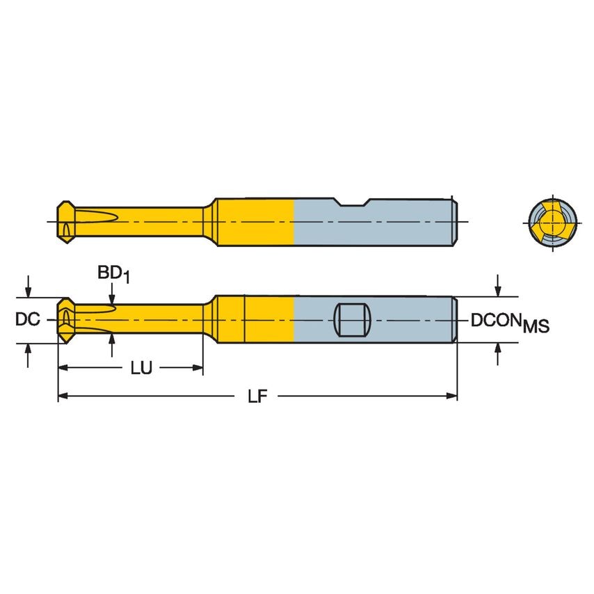 CoroMill 326 Solid Carbide End Mill for Chamfer Milling A326R06-M1502006-CH1025