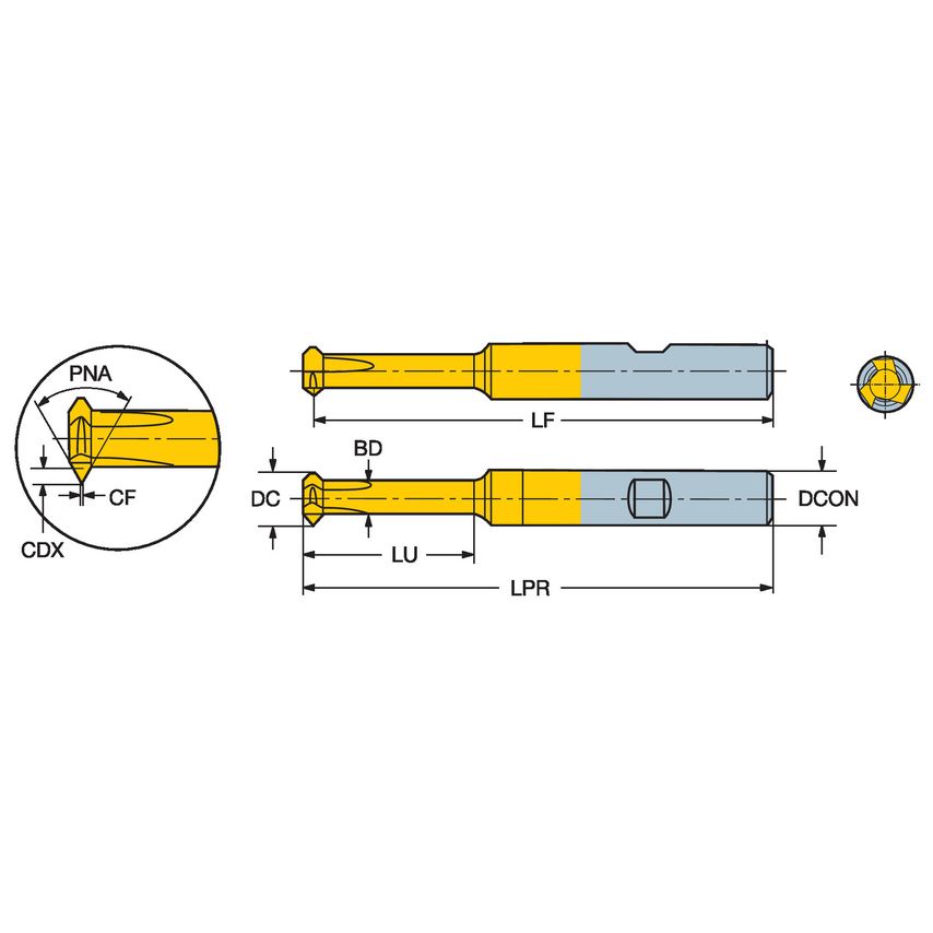 CoroMill 326 Solid Carbide End Mill for Thread Milling A326R06-M15050VM-TH1025