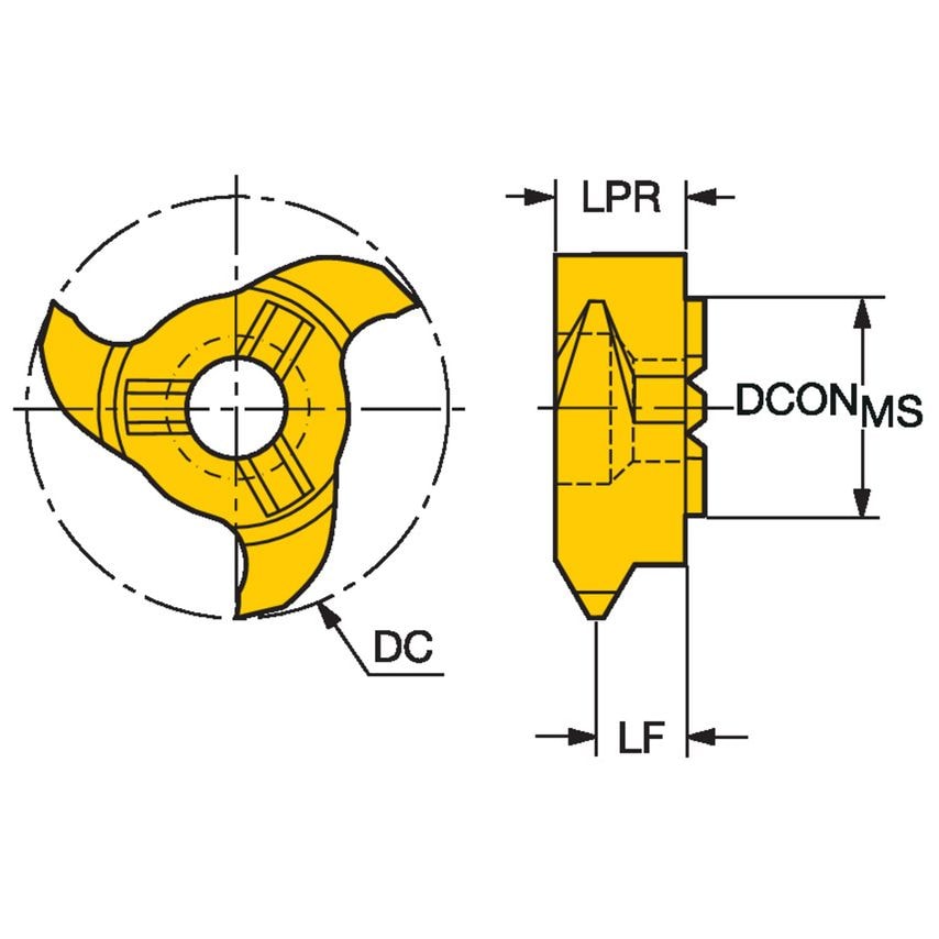 CoroMill 327 Solid Carbide Head for Thread Milling 327R12-22200MM-TH1025