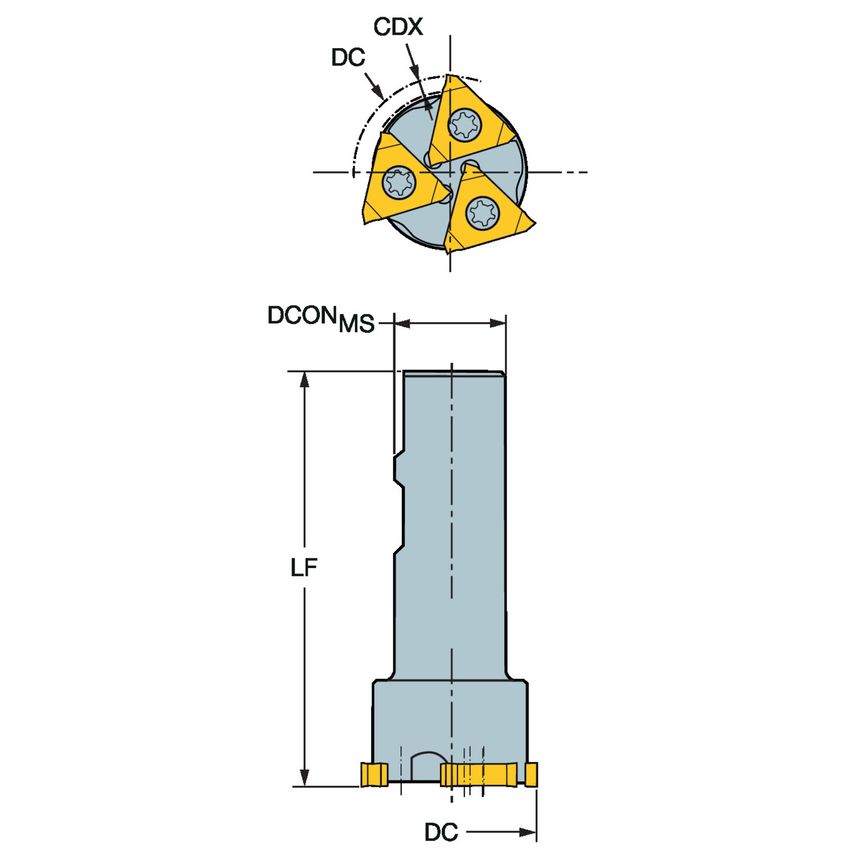 CoroMill 328 Groove Milling Cutter A328-044B19-13M