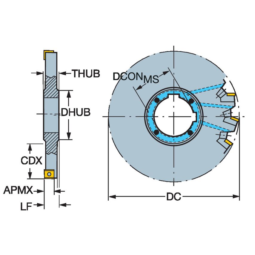 CoroMill 331 Adjustable Half Side and Face Disc Milling Cutter L331.52C-152T38KM