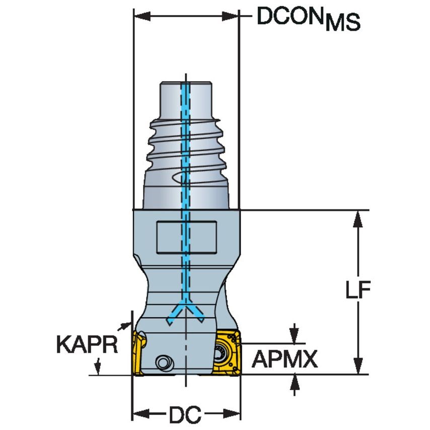 CoroMill 490 Head for Square Shoulder Milling A490-032EH25-08M