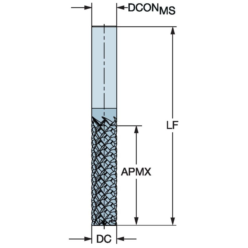 CoroMill Plura Solid Carbide End Mill for Edging Applications 2P350-1000-OAO12M