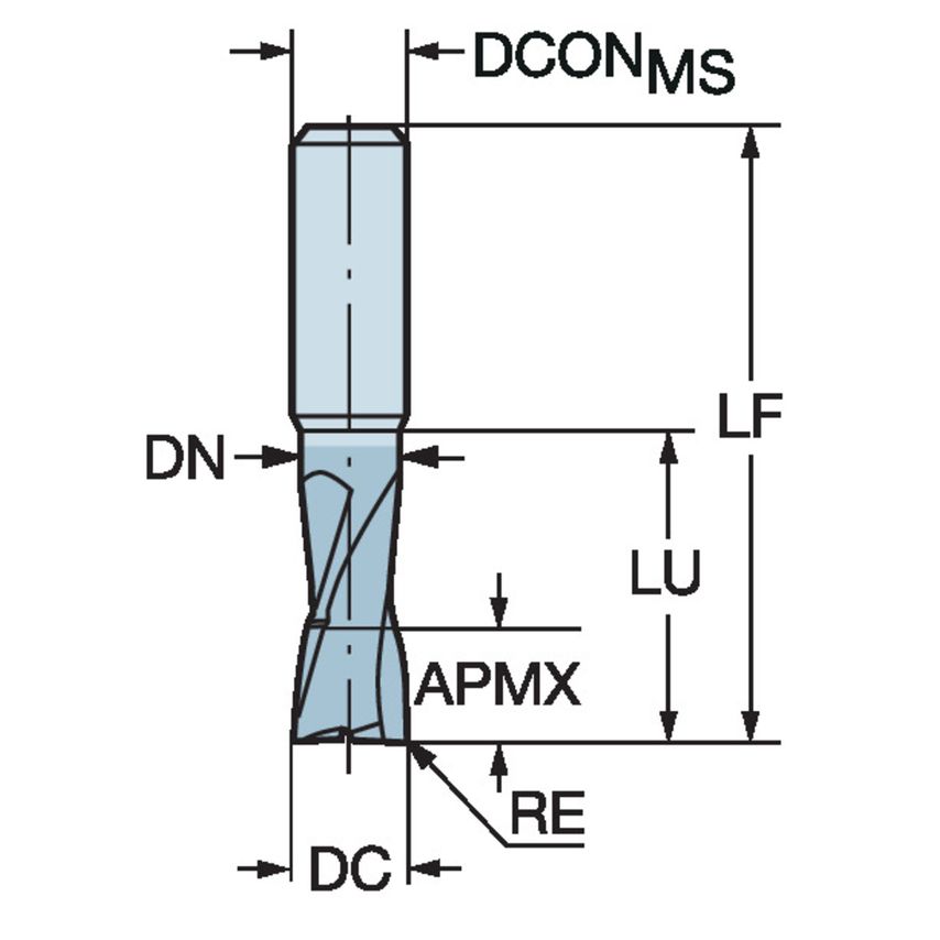 CoroMill Plura Solid Carbide End Mill for Hard Part Milling RA216.24-1630DAK04G1610