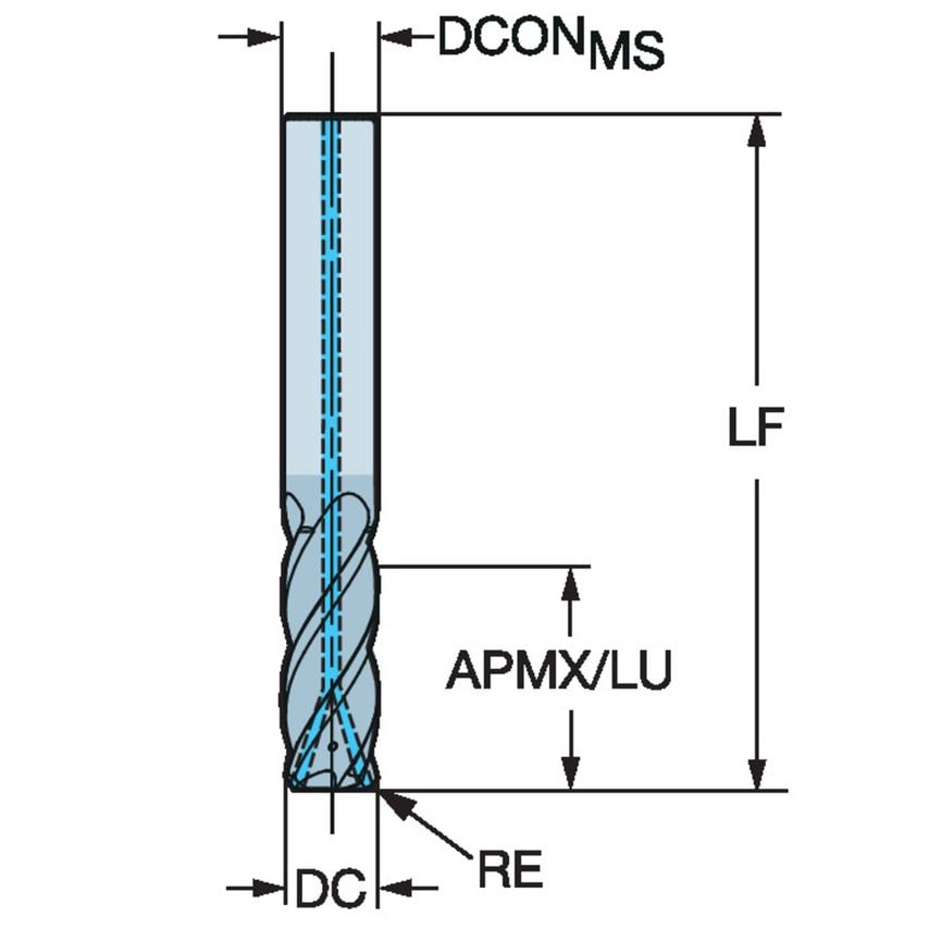 CoroMill Plura Solid Carbide End Mill for Heavy Duty Milling 2S342-1270-152CMA1740