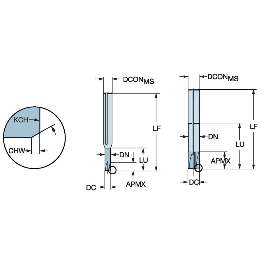 CoroMill Plura Solid Carbide End Mill for Plunging 2P070-0600-PB1610
