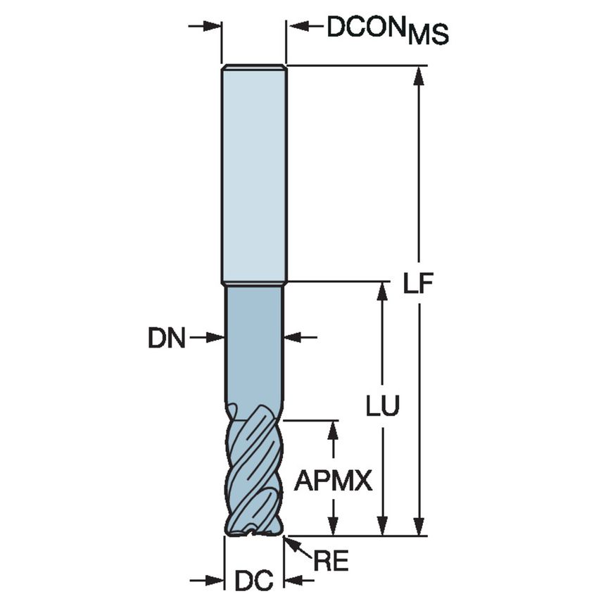 CoroMill Plura Solid Carbide End Mill for Stable Multi-operations Milling R216.24-10050ECK22P1620
