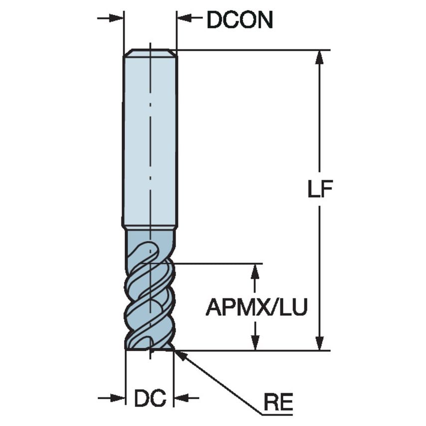 CoroMill Plura Solid Carbide End Mill for Stable Multi-operations Milling RA216.24-3250DAK24P1620