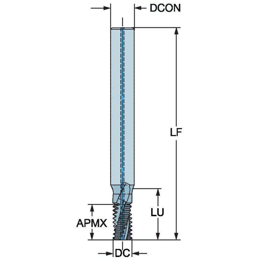 CoroMill Plura Solid Carbide End Mill for Thread Milling R217.14C075150AC15H1630