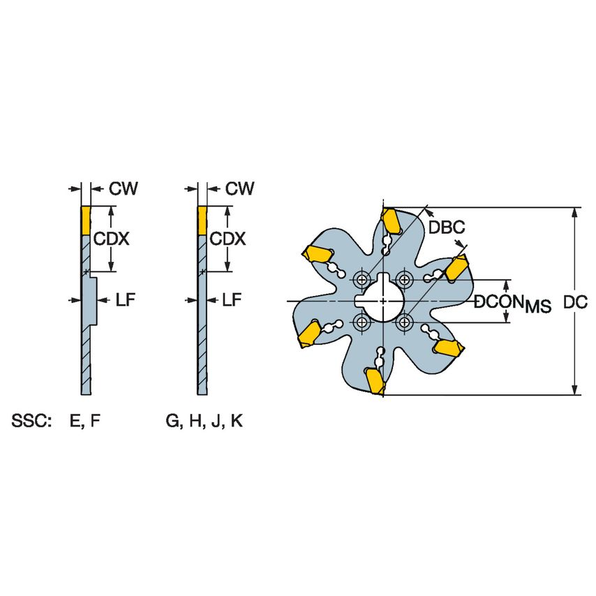 CoroMill QD Indexble Grooving and Parting Off Cutter AQD-F-076X10-M
