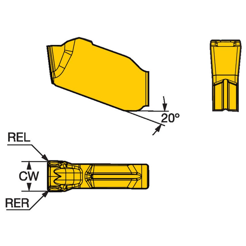 CoroMill QD Insert for Grooving QD-NK-0635-035E-MM2040