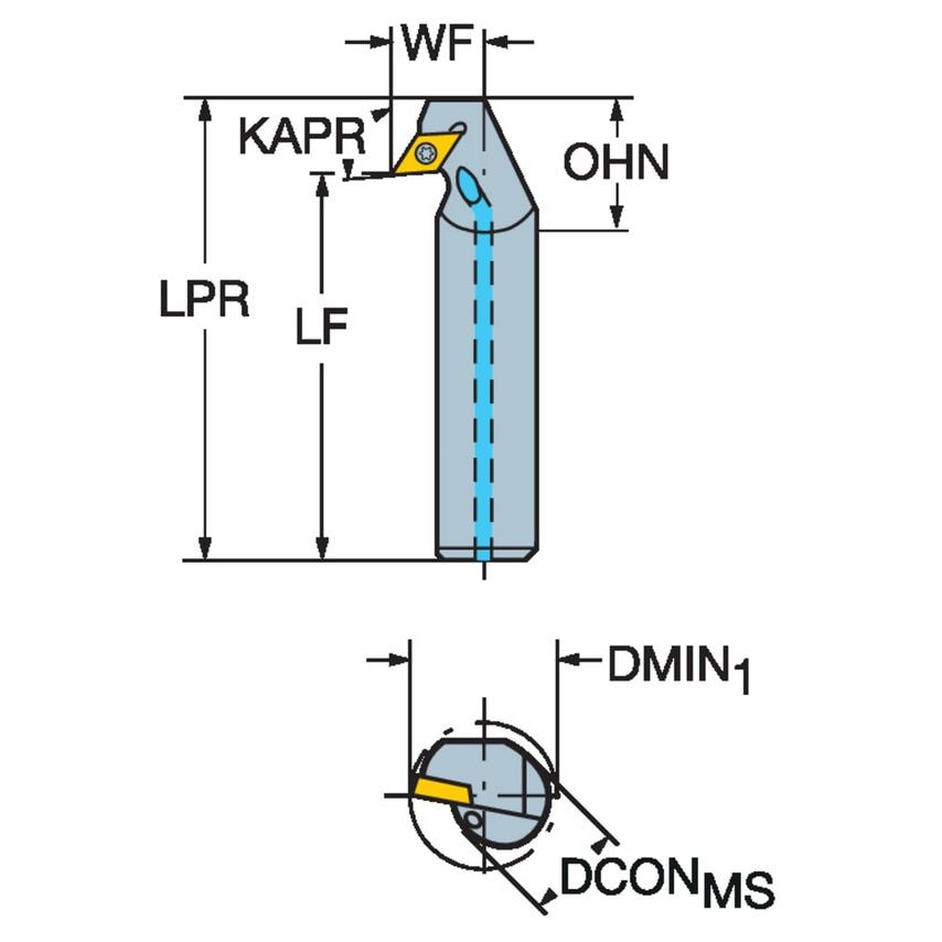 CoroTurn 107 Boring Bar for Back Boring A12S-SDUCL2-ERX