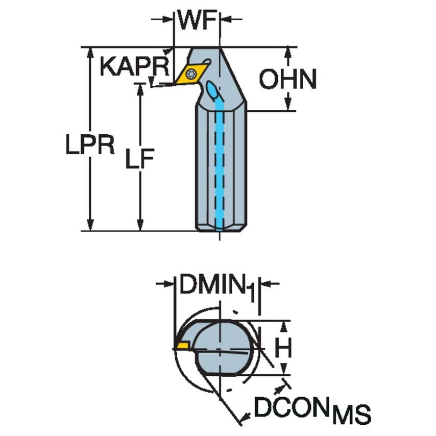 CoroTurn 107 Boring Bar for Back Boring A12S-SDUCR2-EX