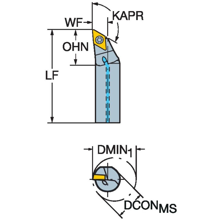 CoroTurn 107 Boring Bar for Turning A10K-SDXCR2-R