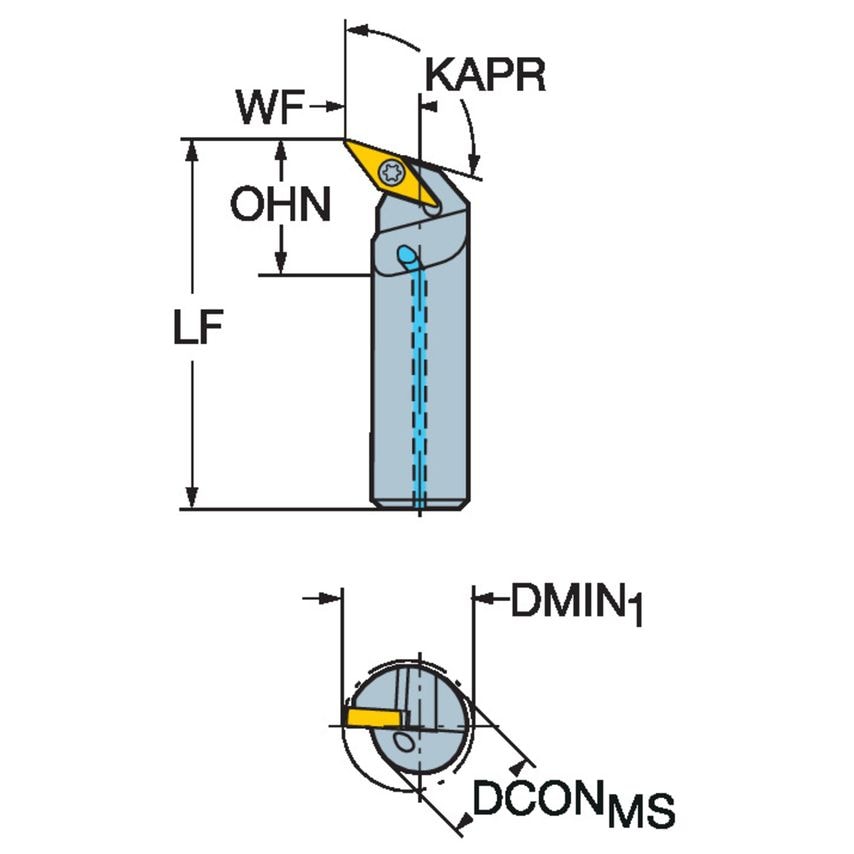 CoroTurn 107 Boring Bar for Turning A10R-SVQCL2-ER