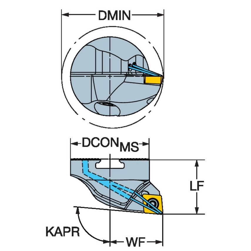 CoroTurn 107 Head for Turning TI07-W4R-C09L-27A