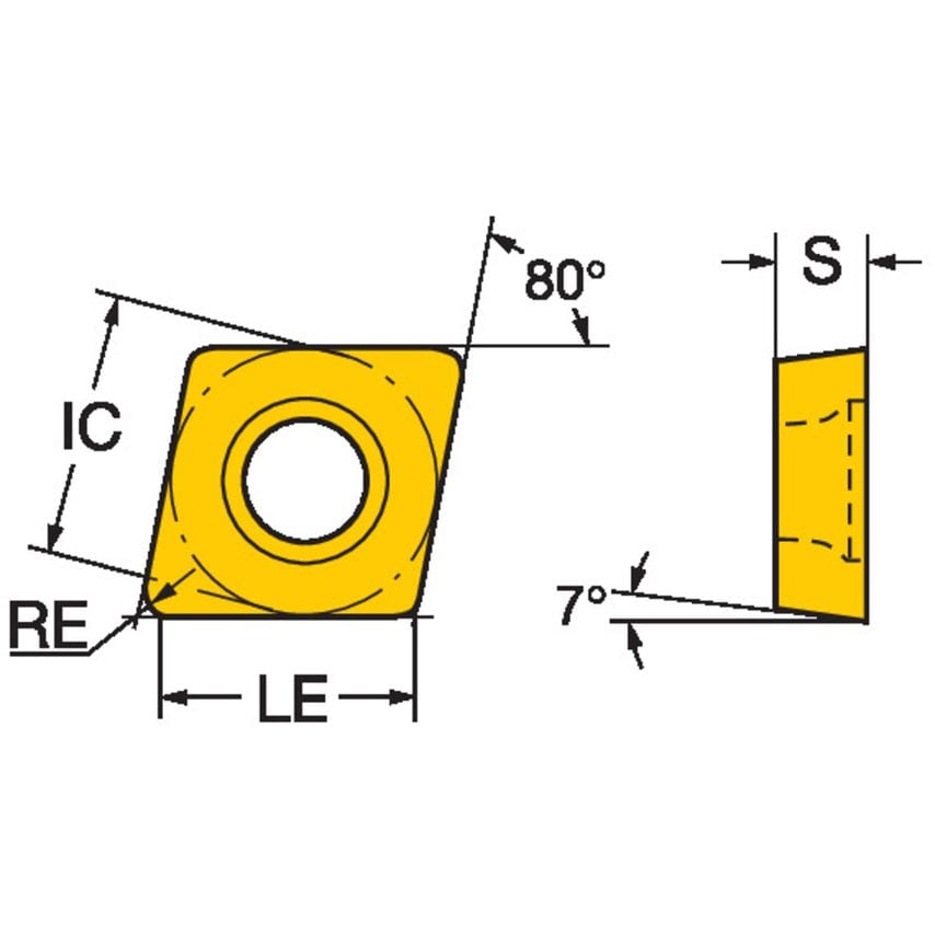 CoroTurn 107 Insert for Turning CCMT120408-MM1115