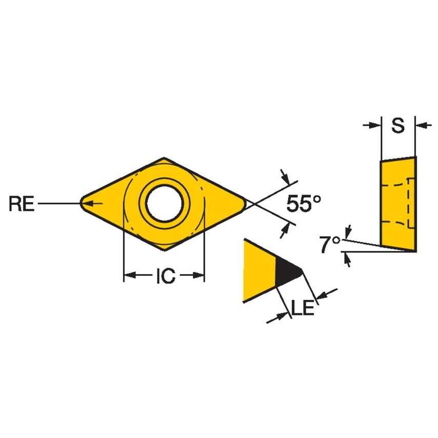 CoroTurn 107 Insert for Turning DCMW11T308FPCD10