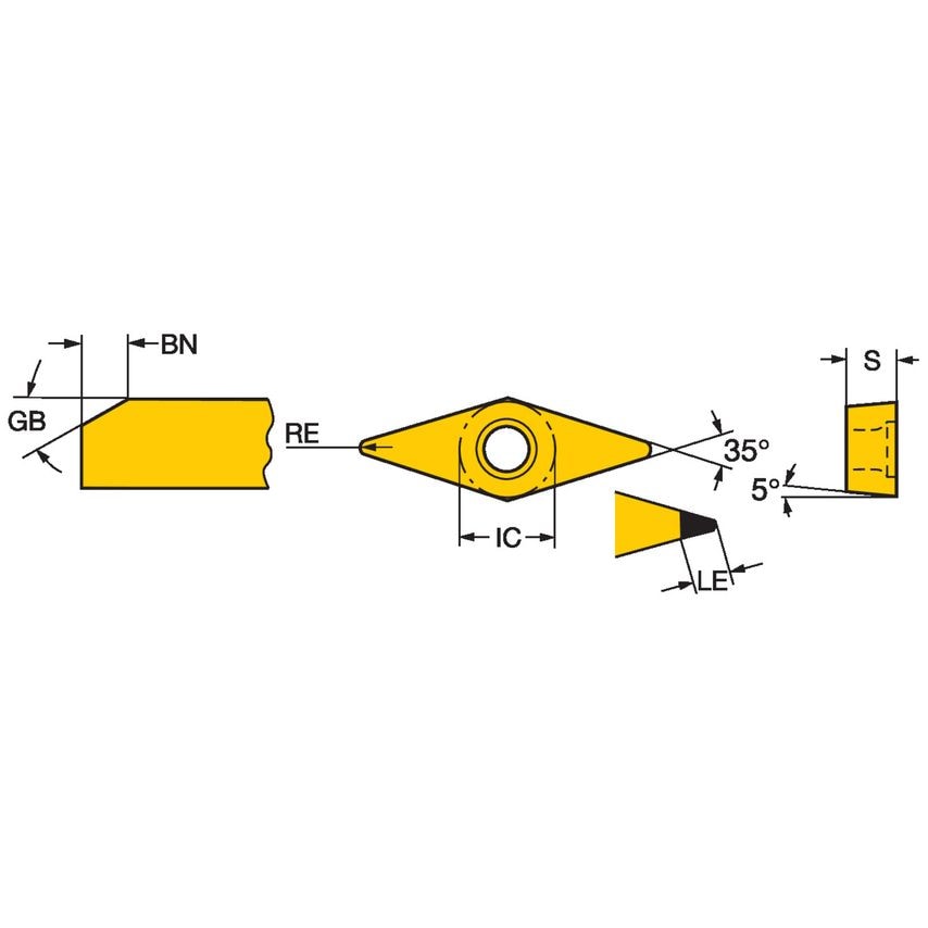 CoroTurn 107 Insert for Turning VBGW110304S01020F7125